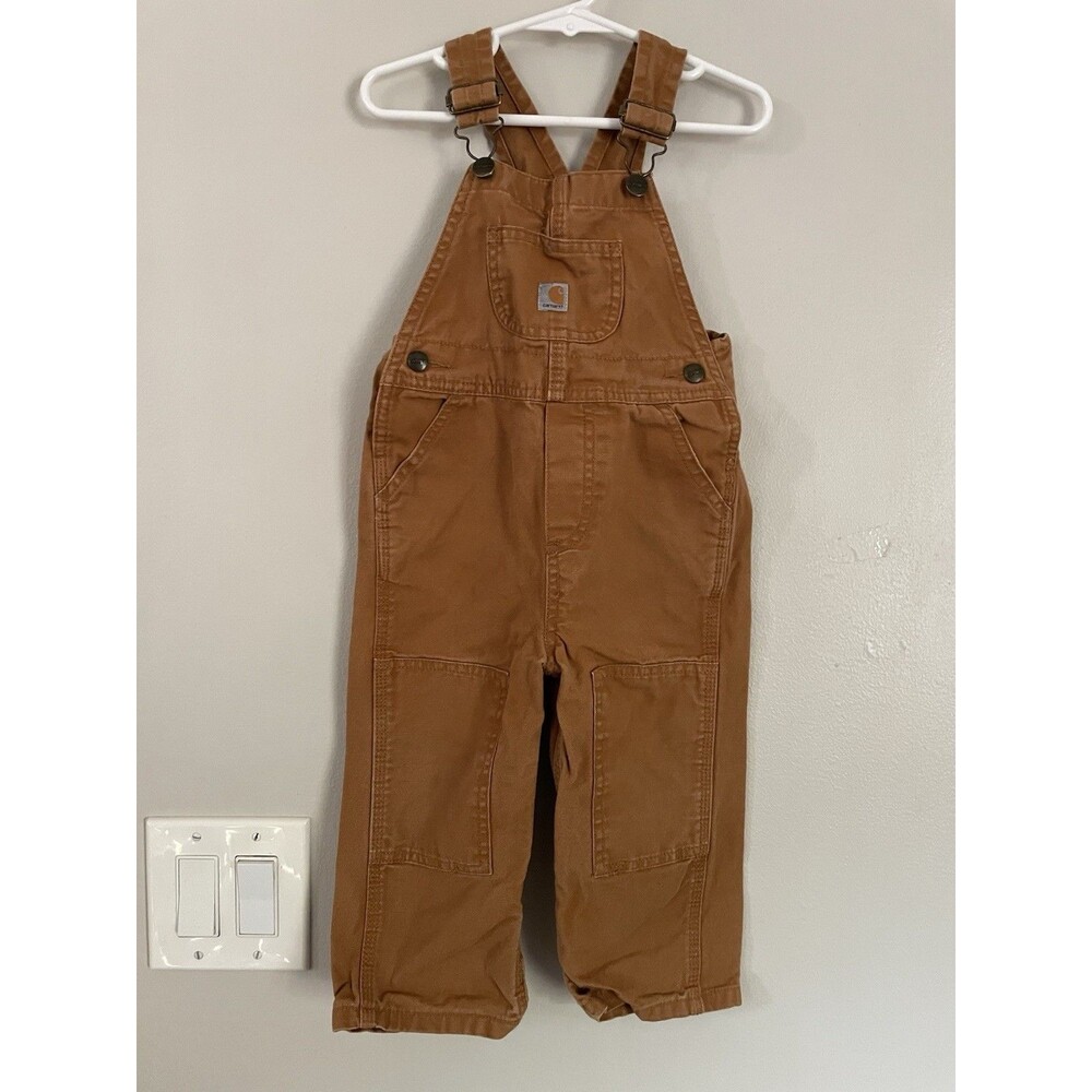 Carhartt Toddler 2T Canvas Bib Overalls Double Knee Workwear Kids